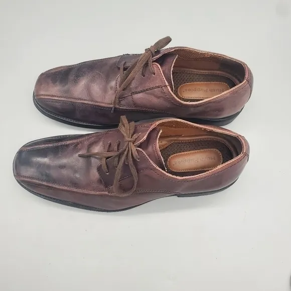 Hush Puppies Men's Beacon Oxfords Brown Leather Men Size 11 W