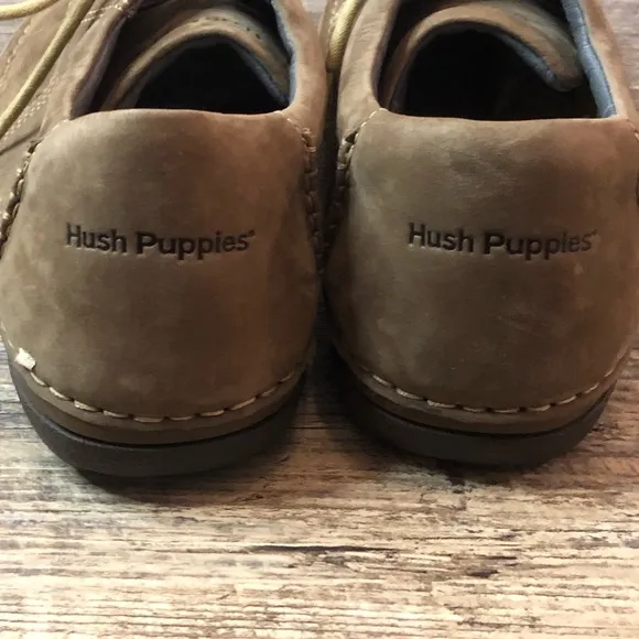 Hush Puppies Taupe Leather Lace Up Men’s Oxfords size 11 EUC