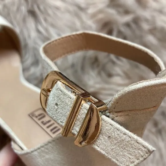 IDIFU Vida Nude Suede Ankle Strap Open-toe Platform Heels