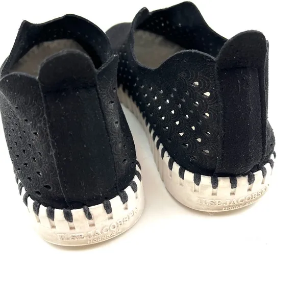 Ilse Jacobsen Tulip lightweight laser-cut black comfort shoes size 8.5