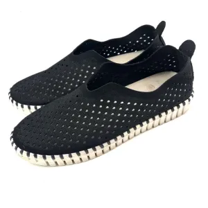 Ilse Jacobsen Tulip lightweight laser-cut black comfort shoes size 8.5