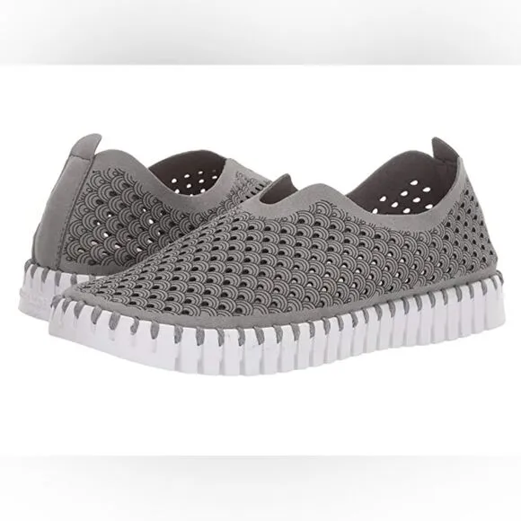 Ilse Jacobsen Tulip Womens Slip-On Loafer Shoes in Gray