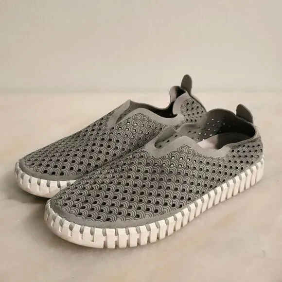 Ilse Jacobsen Tulip Womens Slip-On Loafer Shoes in Gray