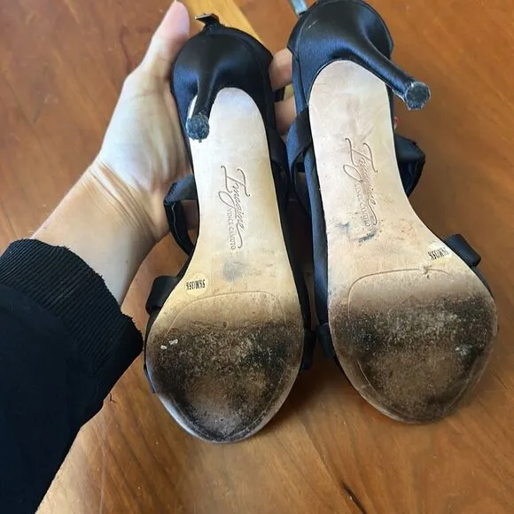 Imagine by Vince Camuto satin, wraparound heels