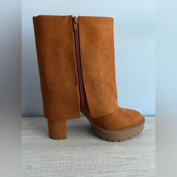 I.N.C. International Concepts Acelina Fold-Over Cuffed Dress Booties Size 7.5
