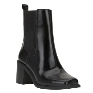 INC Women's Mapiya Mapiya Square Toe Block Heel Booties Black Size 7 1/2