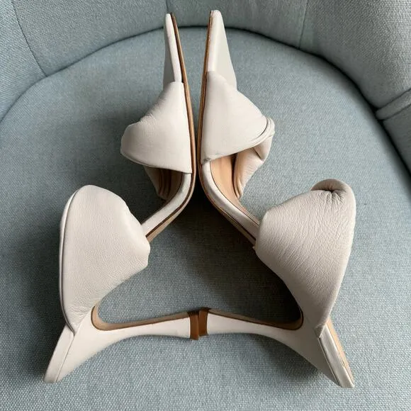 INGILIZ Betty 30 Ivory Leather Sandal Square Open-toe Mule