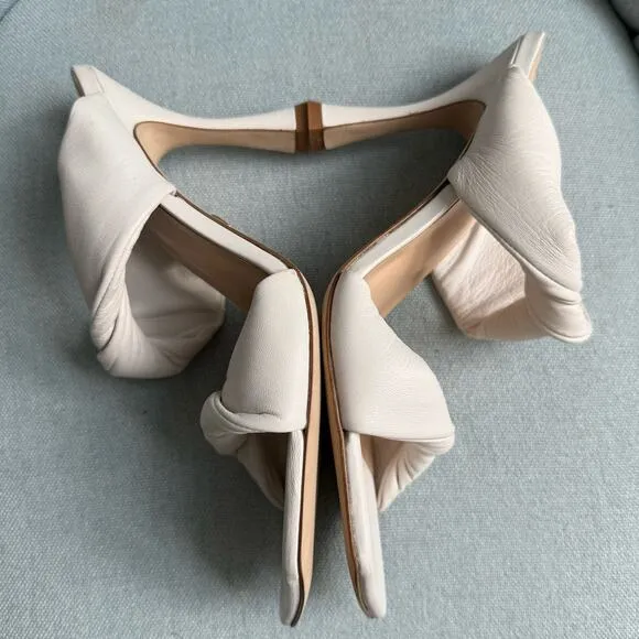 INGILIZ Betty 30 Ivory Leather Sandal Square Open-toe Mule