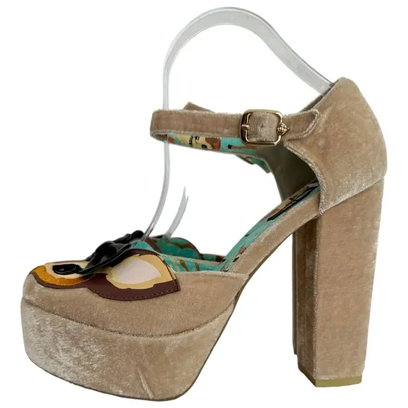 Iron Fist Deer Me Bambi Platform Block Heels Velvet Size 11