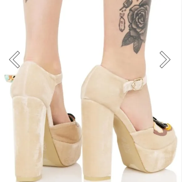 Iron Fist Deer Me Bambi Platform Block Heels Velvet Size 11