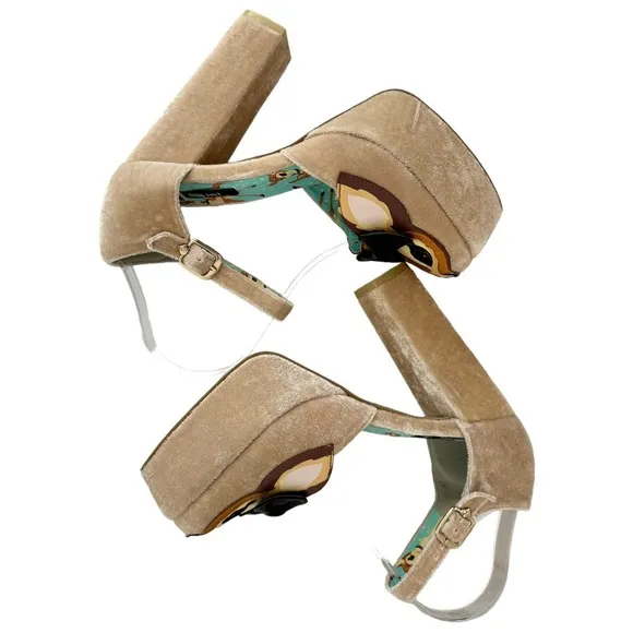Iron Fist Deer Me Bambi Platform Block Heels Velvet Size 11