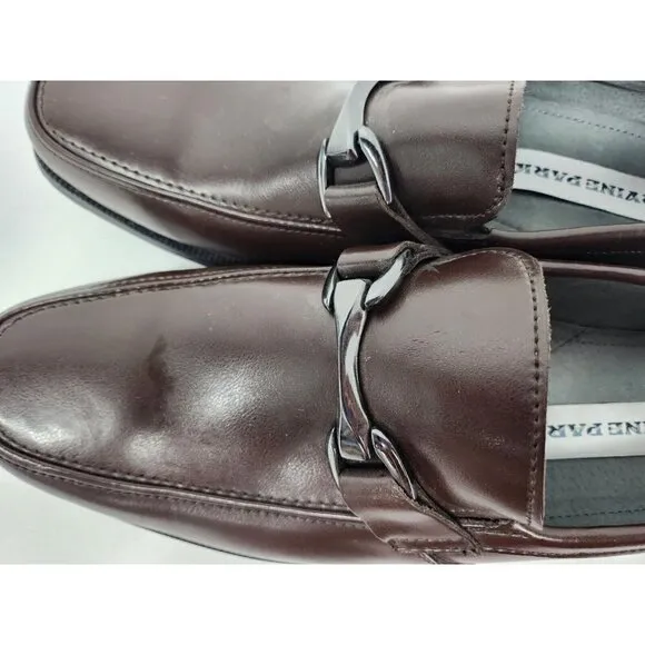 Irvine Park Mens Dress Shoes Size 10.5M Brown Leather Round Toe Slip On Loafer