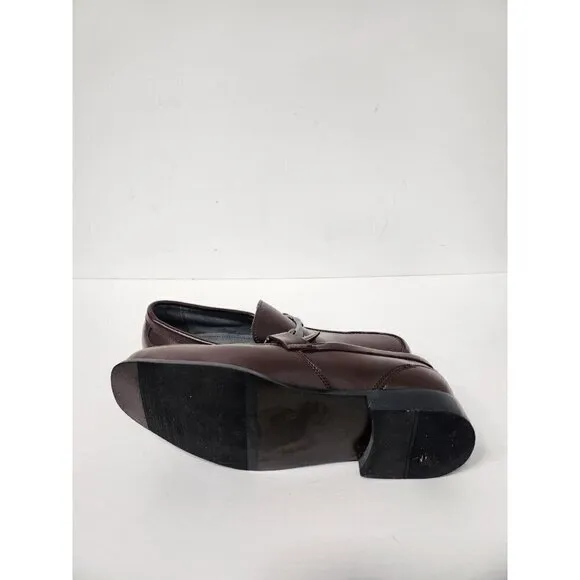 Irvine Park Mens Dress Shoes Size 10.5M Brown Leather Round Toe Slip On Loafer