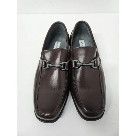 Irvine Park Mens Dress Shoes Size 10.5M Brown Leather Round Toe Slip On Loafer