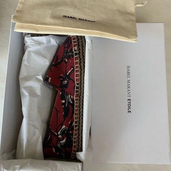 Isabel Marant Burgundy Canaee Printed Espadrille