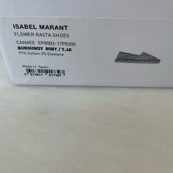 Isabel Marant Burgundy Canaee Printed Espadrille