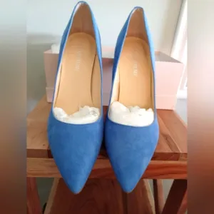 Ivanka Trump &quot;Katie&quot; Blue Suade Heels Size 8
