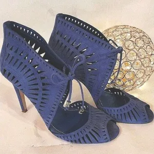 Ivanka Trump Colbalt Cage Heels
