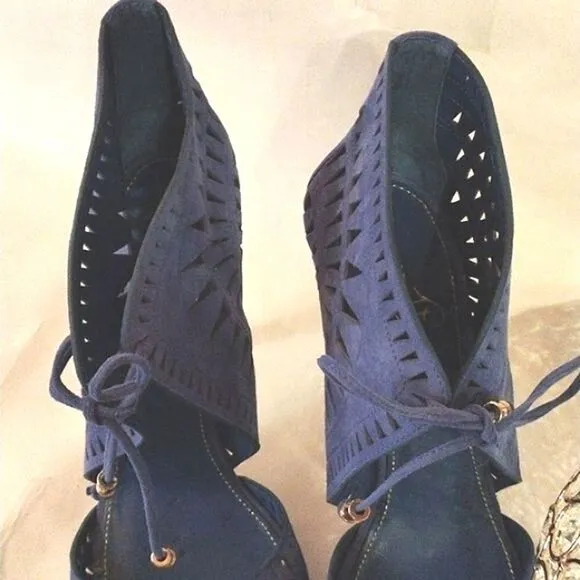 Ivanka Trump Colbalt Cage Heels