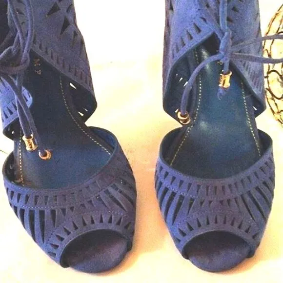 Ivanka Trump Colbalt Cage Heels