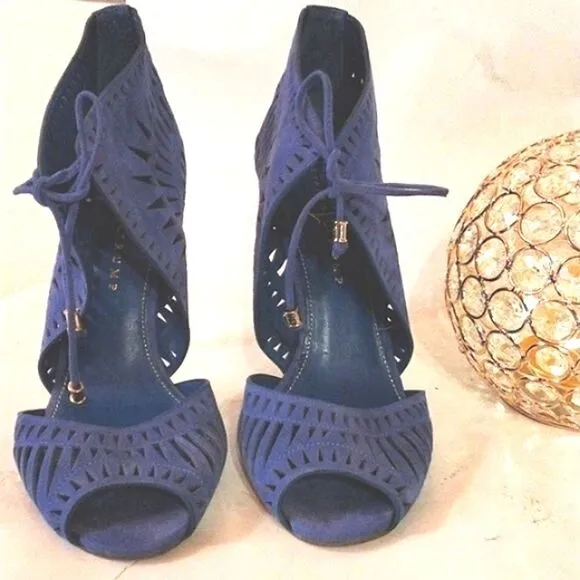 Ivanka Trump Colbalt Cage Heels