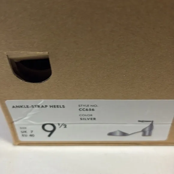 J. Crew Ankle-Strap Heels Silver Metallic Size 9.5 New in Box