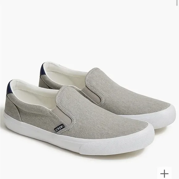J crew canvas slip on sneakers Washed Slate Eoe Canvas