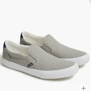J crew canvas slip on sneakers Washed Slate Eoe Canvas