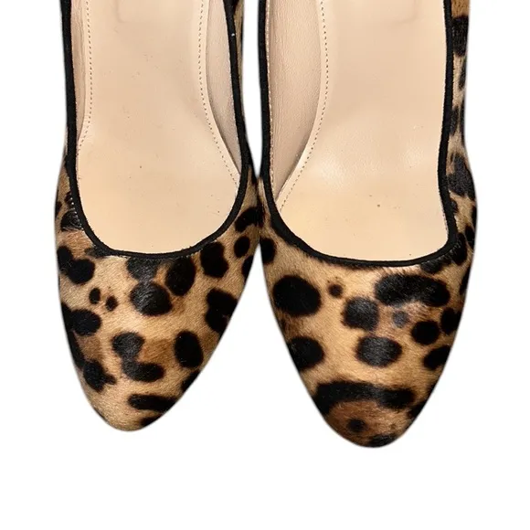 J. Crew Collection Stella Leopard Calf Hair Chunky Heels Pumps - 8.5