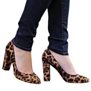 J. Crew Collection Stella Leopard Calf Hair Chunky Heels Pumps - 8.5
