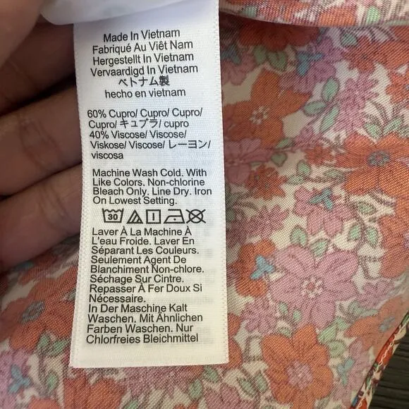 J Crew Dress 8 Womens Short Sleeve Gwyneth Cupro Blend Slip Floral Spring Sheath