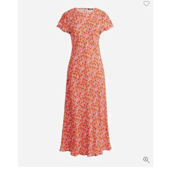 J Crew Dress 8 Womens Short Sleeve Gwyneth Cupro Blend Slip Floral Spring Sheath