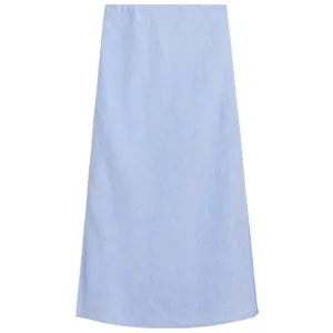 J. Crew Gwyneth Slip Skirt in Linen French Blue Size Small NWT