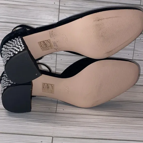 J. Crew Maisie ankle strap heels Black Italian suede 8.5M