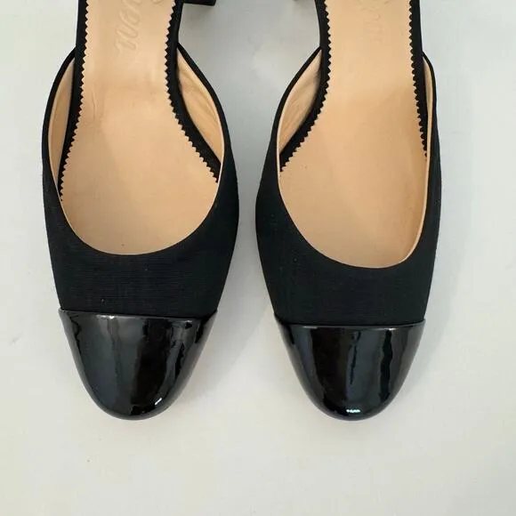 J. Crew Mille Ankle Stap Heels Mary Jane Moire Leather Black Size Size 7.5