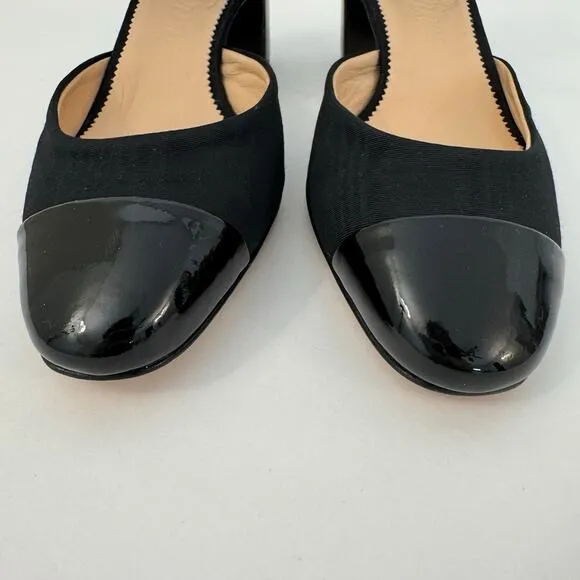 J. Crew Mille Ankle Stap Heels Mary Jane Moire Leather Black Size Size 7.5