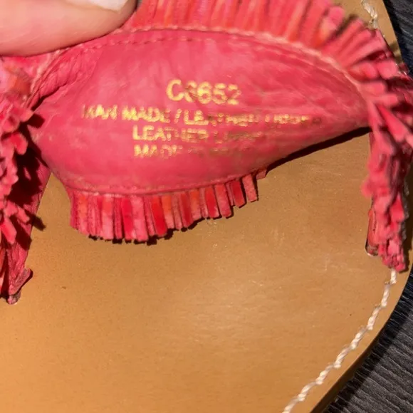 J. Crew Raffia Ankle Tie Block Heel Sandal Size 7 Tan/Pink/Gold