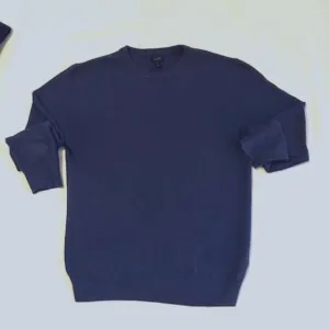 J Crew Small Lightweight Pique Knit Cotton Sweater Heather Navy​​​​​​​​​​