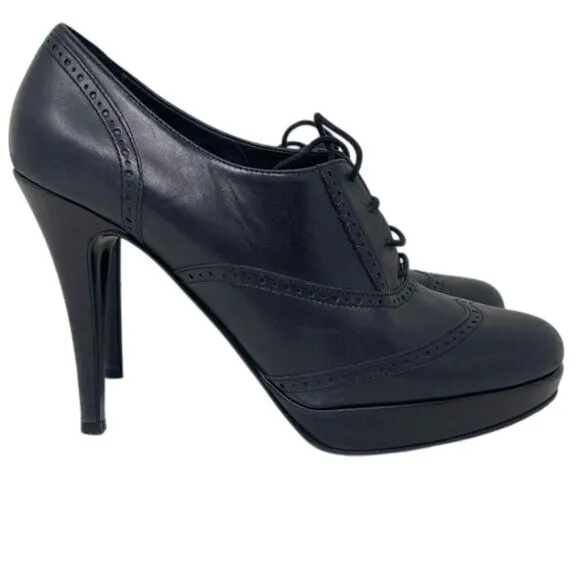 J. Crew Pierce high-heel oxfords, size women’s US 7.5, black leather