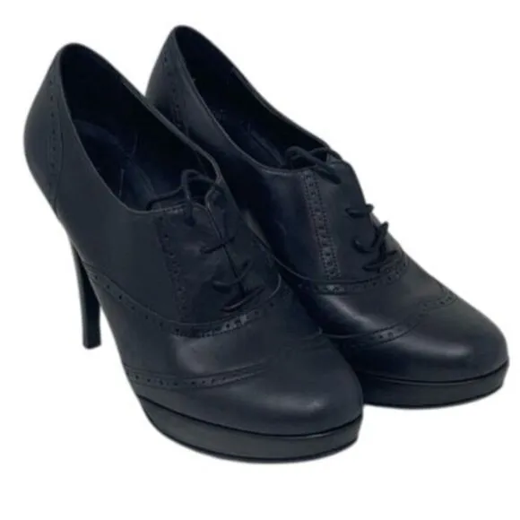 J. Crew Pierce high-heel oxfords, size women’s US 7.5, black leather