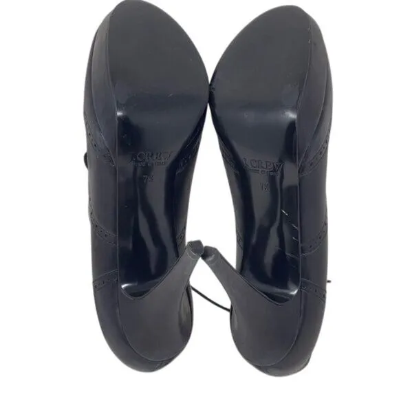 J. Crew Pierce high-heel oxfords, size women’s US 7.5, black leather