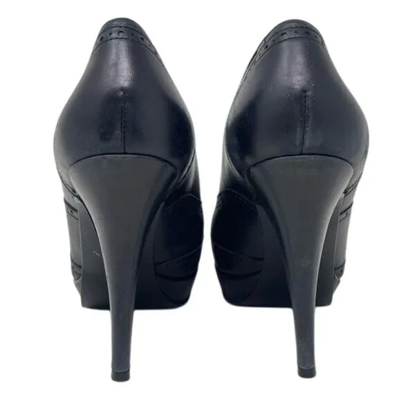 J. Crew Pierce high-heel oxfords, size women’s US 7.5, black leather