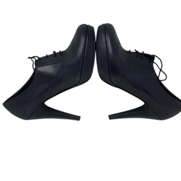 J. Crew Pierce high-heel oxfords, size women’s US 7.5, black leather