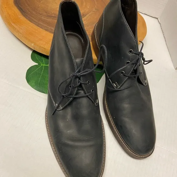 J. Murphy Dark Navy Blue Leather Oxfords