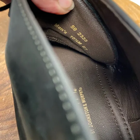 J. Murphy Dark Navy Blue Leather Oxfords