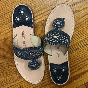 Jack Rogers Embroidery Slides, Blue