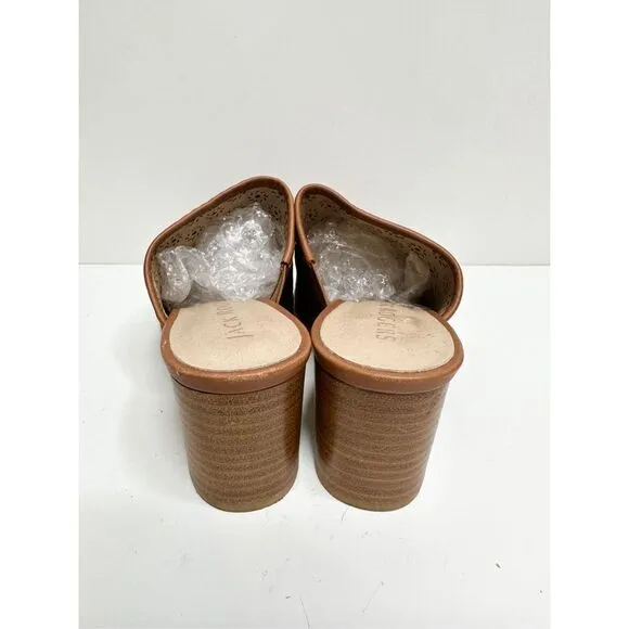 Jack Rogers Sandals Womens Size 6 Brown Roonie Open Toe Perforated Leather Slide