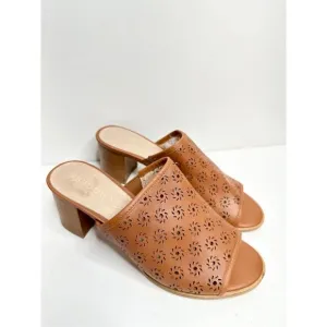 Jack Rogers Sandals Womens Size 6 Brown Roonie Open Toe Perforated Leather Slide