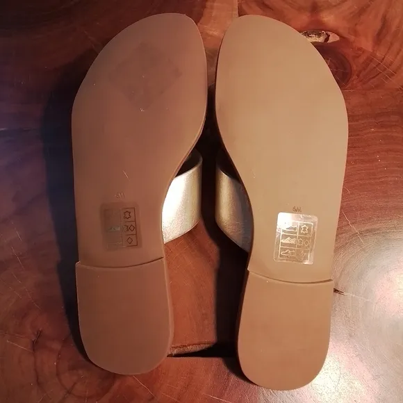 Jack Rogers Slotted Sloane X Band Gold Criss Cross Slides - 6