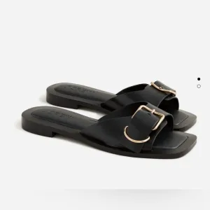 J.Crew Callie Sandals In Leather ~ Sz 6.5 ~ Black